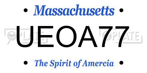 UEOA77 Massachusetts License Plate