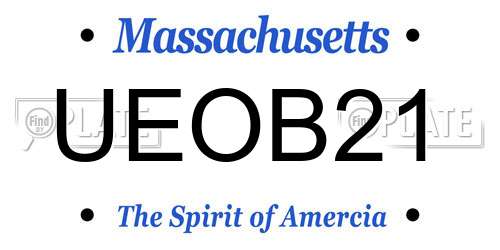 UEOB21 Massachusetts License Plate