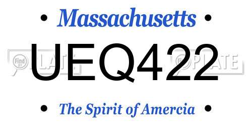 UEQ422 Massachusetts License Plate