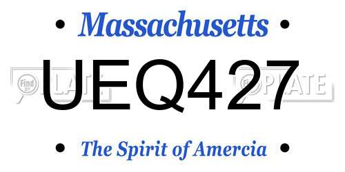 UEQ427 Massachusetts License Plate