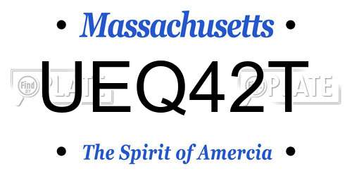 UEQ42T Massachusetts License Plate