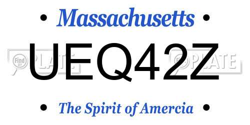 UEQ42Z Massachusetts License Plate