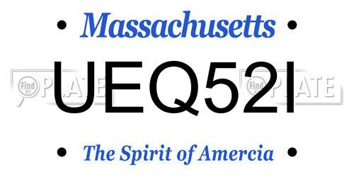 UEQ52I Massachusetts License Plate