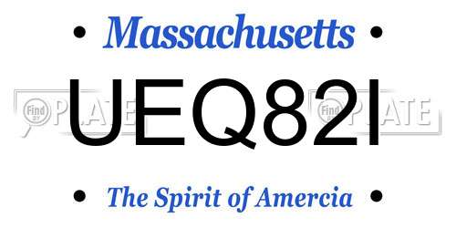 UEQ82I Massachusetts License Plate
