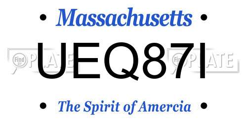 UEQ87I Massachusetts License Plate