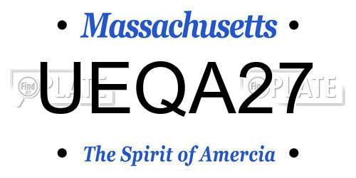 UEQA27 Massachusetts License Plate