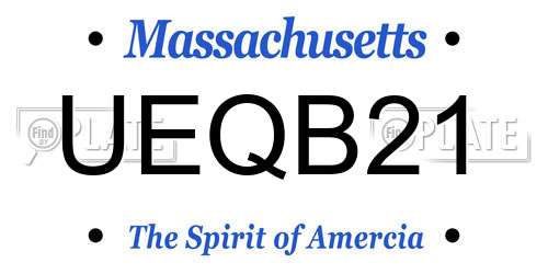 UEQB21 Massachusetts License Plate