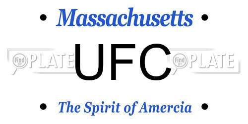 UFC Massachusetts License Plate