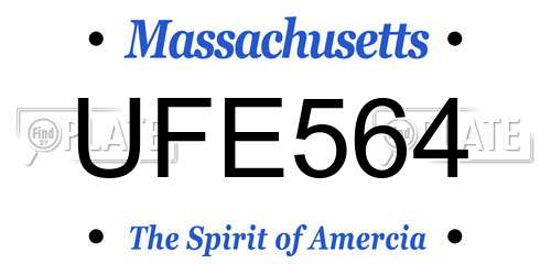 UFE564 Massachusetts License Plate