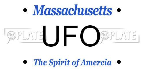UFO Massachusetts License Plate