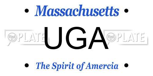 UGA Massachusetts License Plate