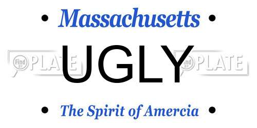 UGLY Massachusetts License Plate