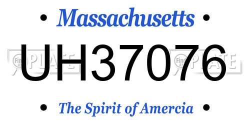 UH37076 Massachusetts License Plate