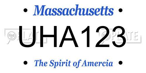 UHA123 Massachusetts License Plate