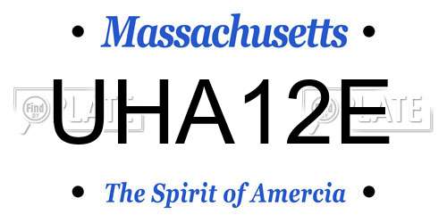 UHA12E Massachusetts License Plate