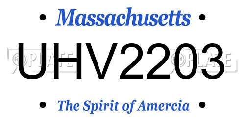 UHV2203 Massachusetts License Plate