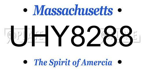 UHY8288 Massachusetts License Plate