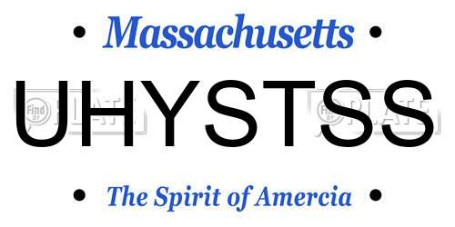 UHYSTSS Massachusetts License Plate