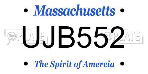UJB552 Massachusetts License Plate