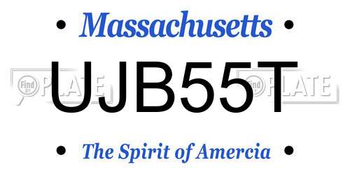 UJB55T Massachusetts License Plate
