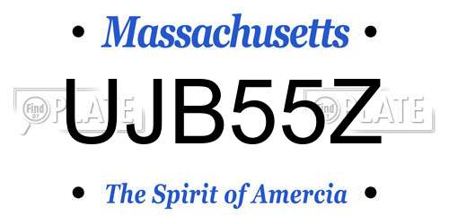 UJB55Z Massachusetts License Plate
