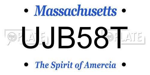 UJB58T Massachusetts License Plate