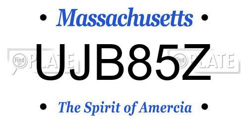 UJB85Z Massachusetts License Plate