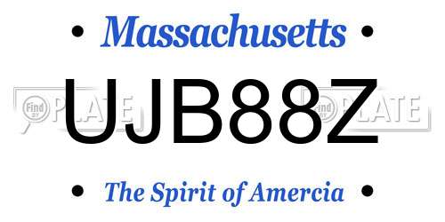 UJB88Z Massachusetts License Plate