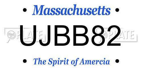 UJBB82 Massachusetts License Plate