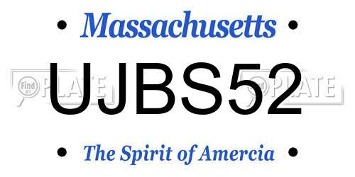 UJBS52 Massachusetts License Plate