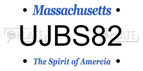 UJBS82 Massachusetts License Plate