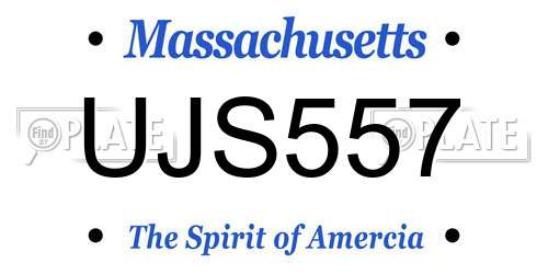 UJS557 Massachusetts License Plate