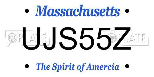 UJS55Z Massachusetts License Plate