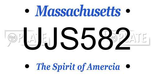 UJS582 Massachusetts License Plate