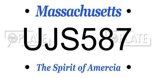 UJS587 Massachusetts License Plate