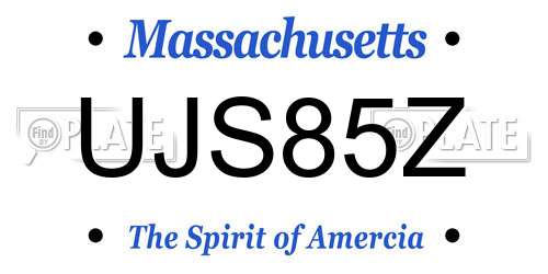 UJS85Z Massachusetts License Plate