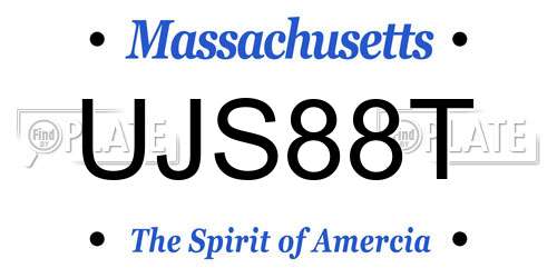 UJS88T Massachusetts License Plate