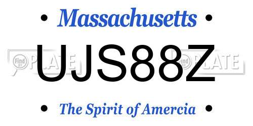 UJS88Z Massachusetts License Plate