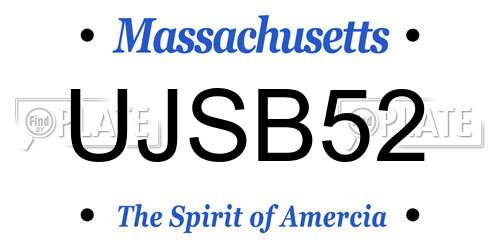 UJSB52 Massachusetts License Plate