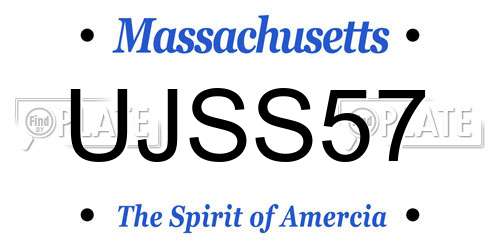 UJSS57 Massachusetts License Plate