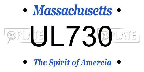 UL730 Massachusetts License Plate