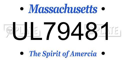 UL79481 Massachusetts License Plate