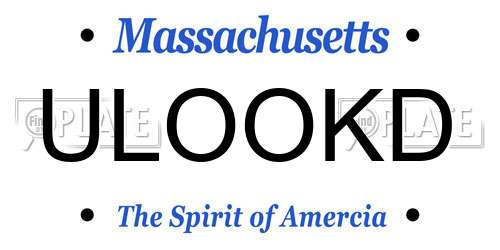 ULOOKD Massachusetts License Plate