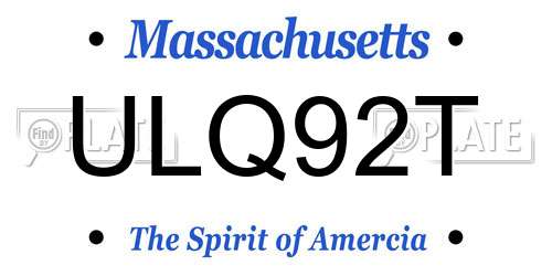 ULQ92T Massachusetts License Plate