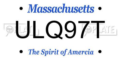 ULQ97T Massachusetts License Plate