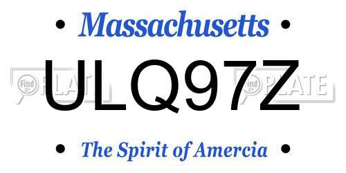 ULQ97Z Massachusetts License Plate