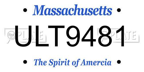 ULT9481 Massachusetts License Plate