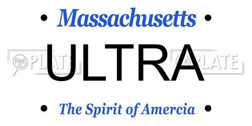 ULTRA Massachusetts License Plate