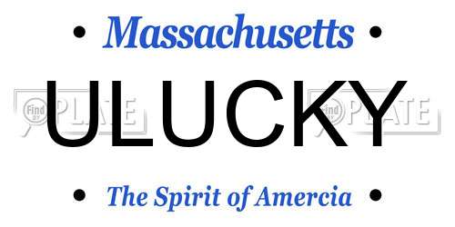 ULUCKY Massachusetts License Plate
