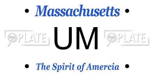 UM Massachusetts License Plate